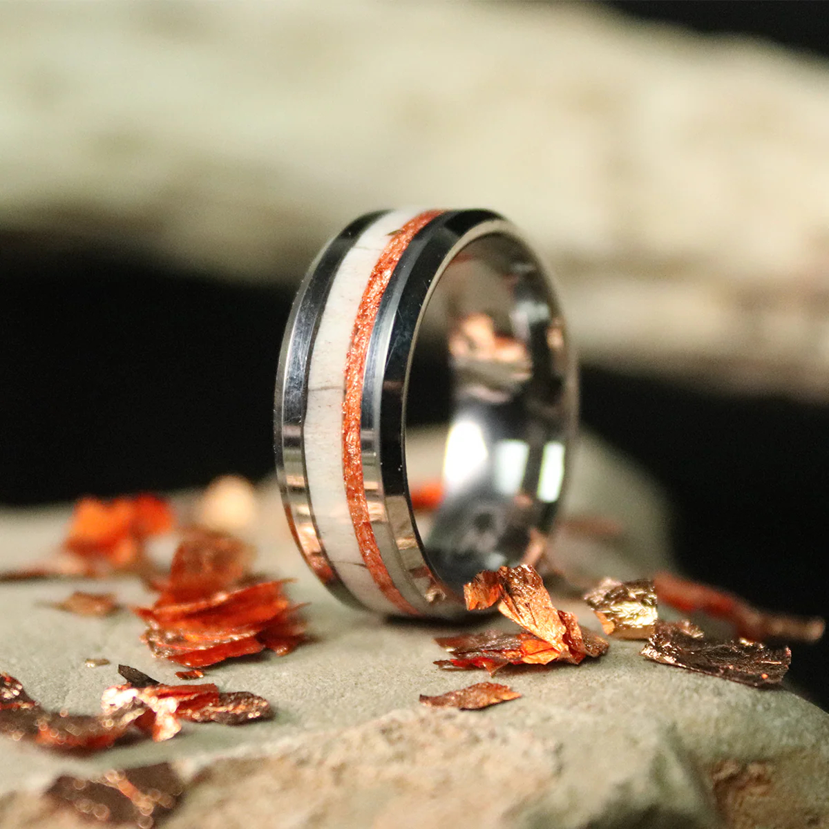 Antler and Rose Gold Ring - Image 3