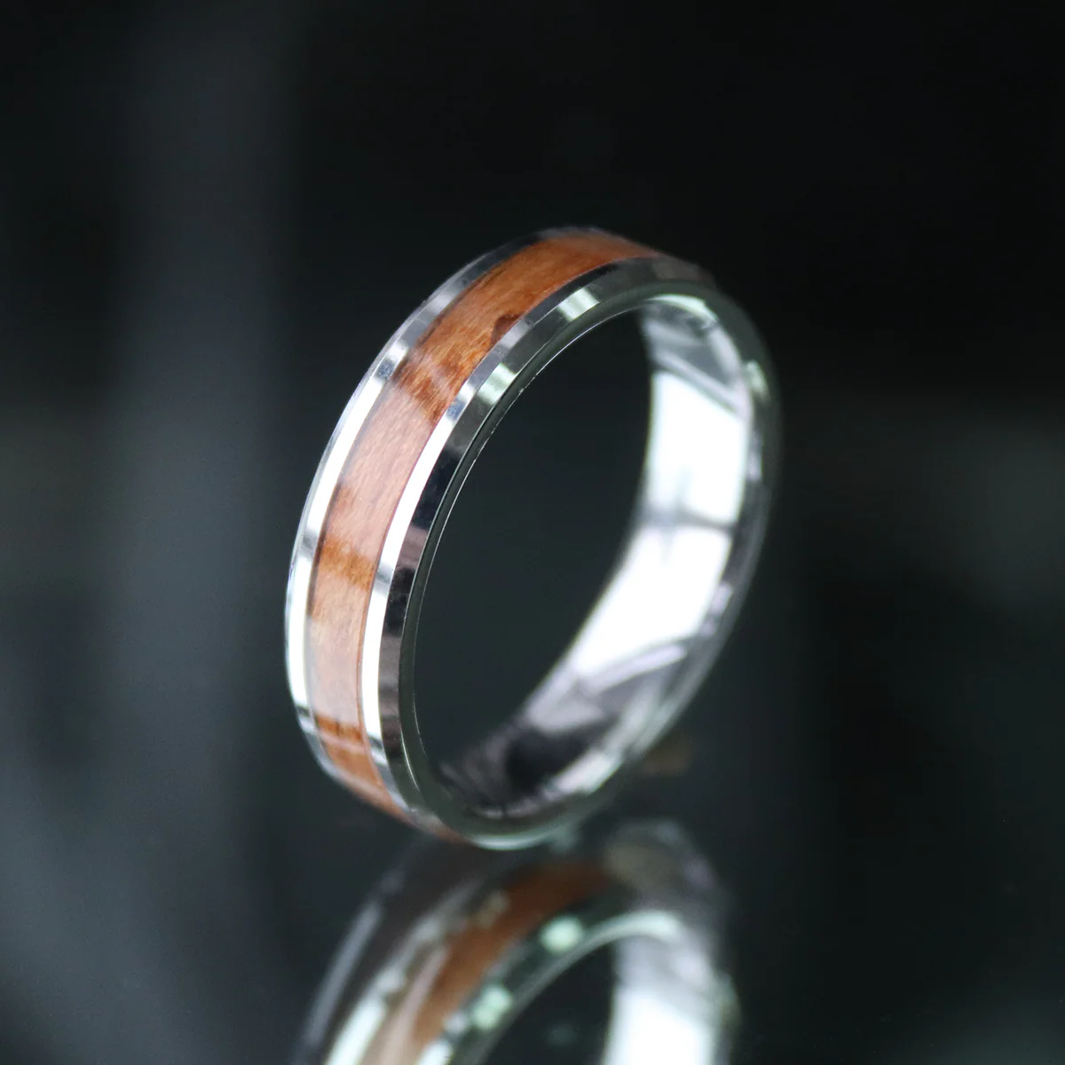 Cherry Wood Inlay Ring