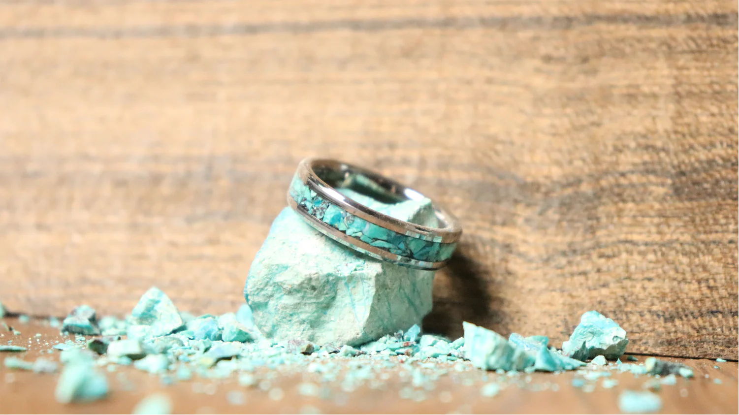 Crushed Turquoise Inlay Ring - Image 2