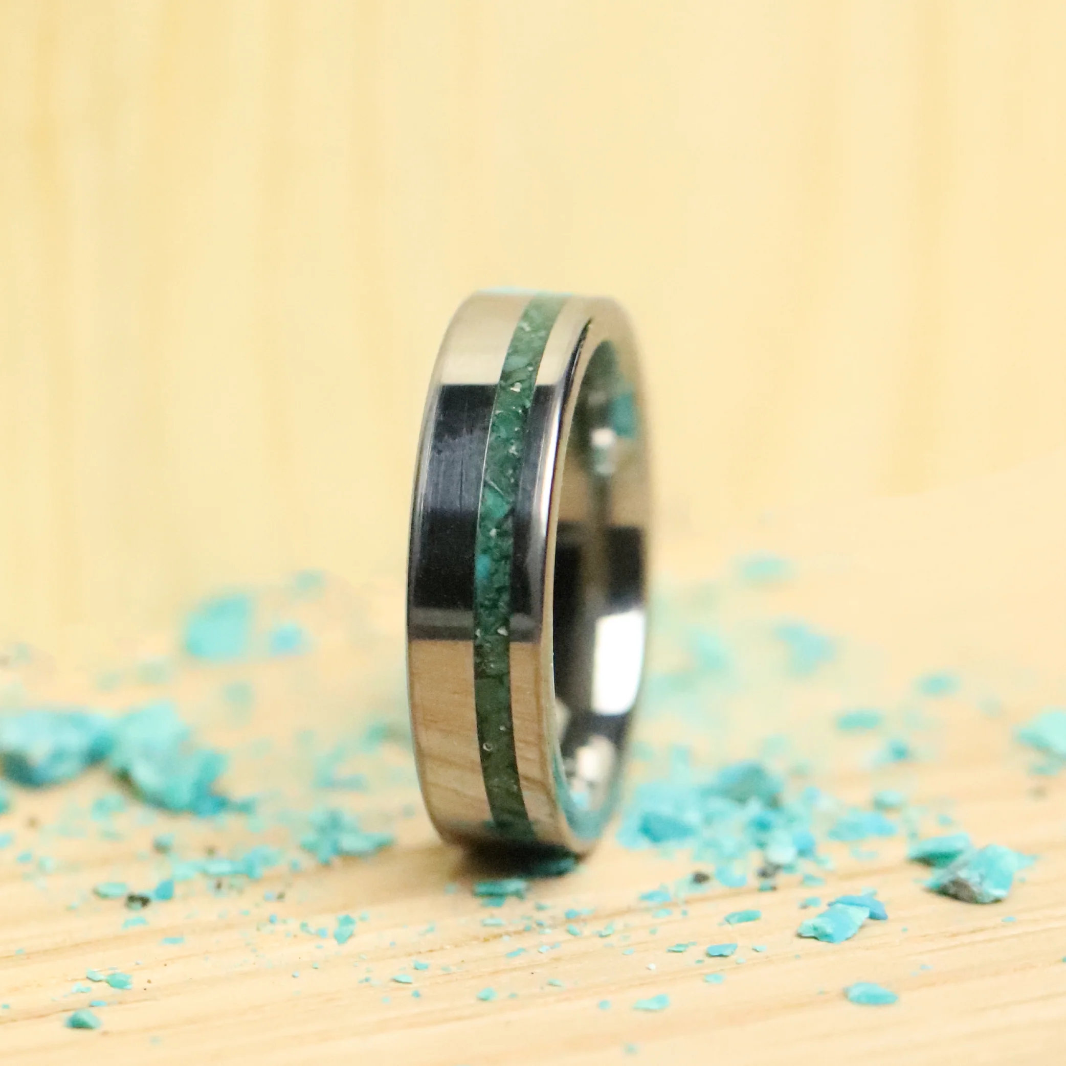 Crushed Turquoise Inlay Ring - Image 3