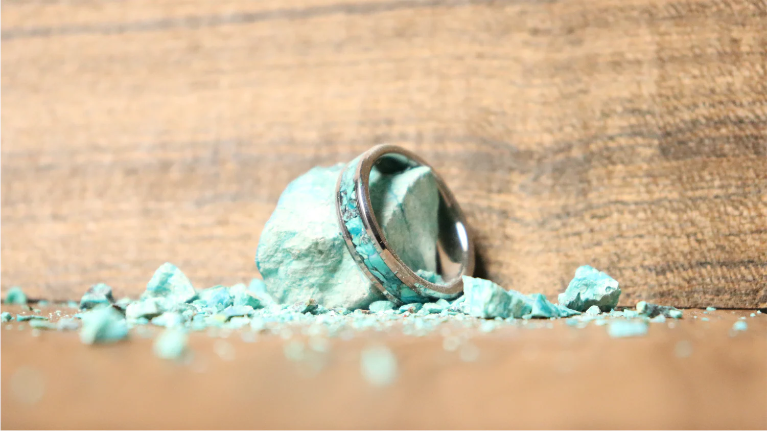 Crushed Turquoise Inlay Ring - Image 4