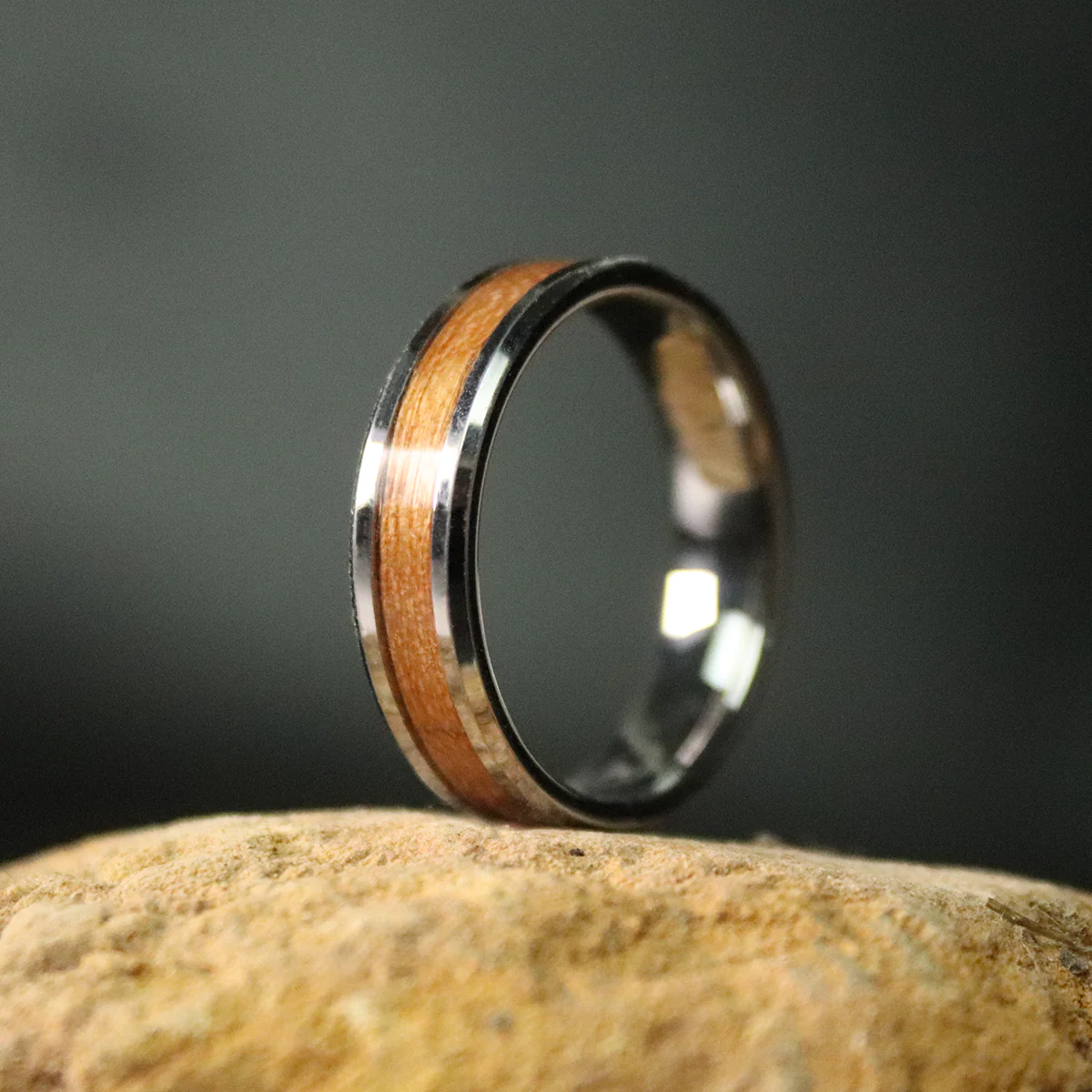Hickory Wood Inlay Ring - Image 2