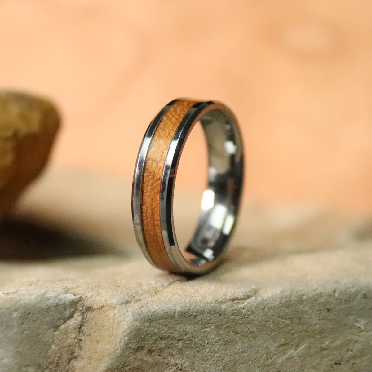 Hickory Wood Inlay Ring - Image 3