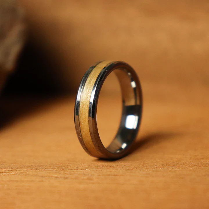 Maple Wood Inlay Ring