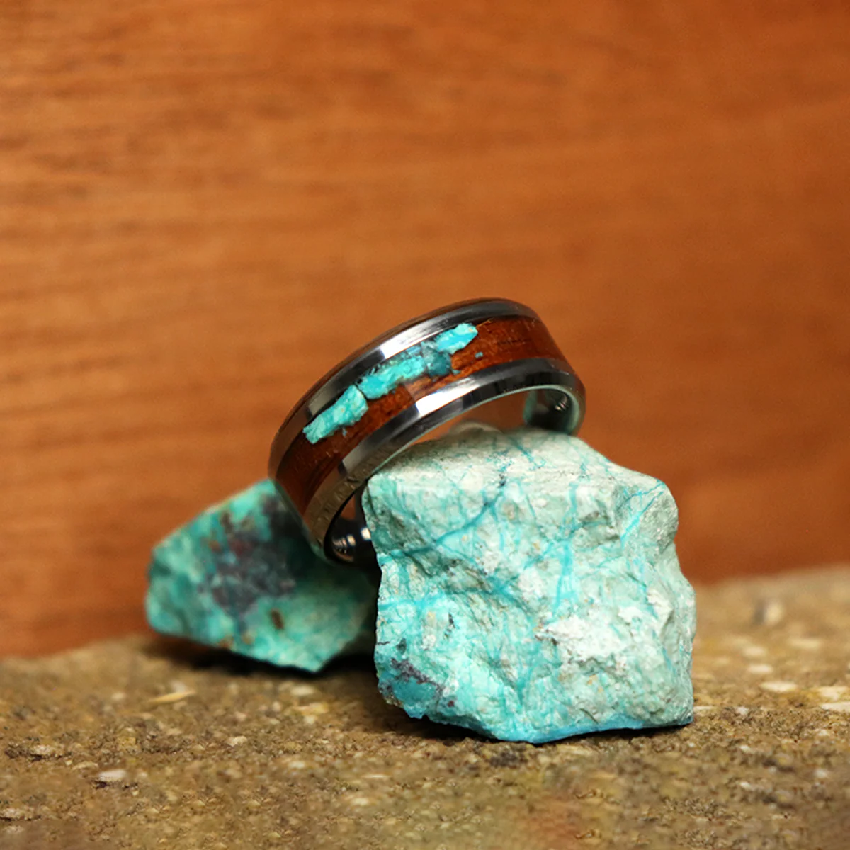 Redwood and Scattered Turquoise Ring - Image 2