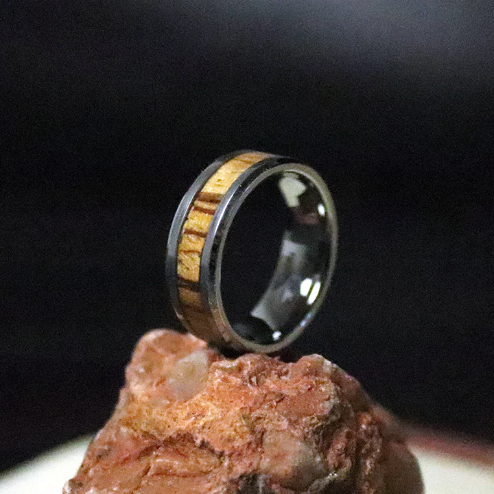 Zebra Wood Inlay Ring