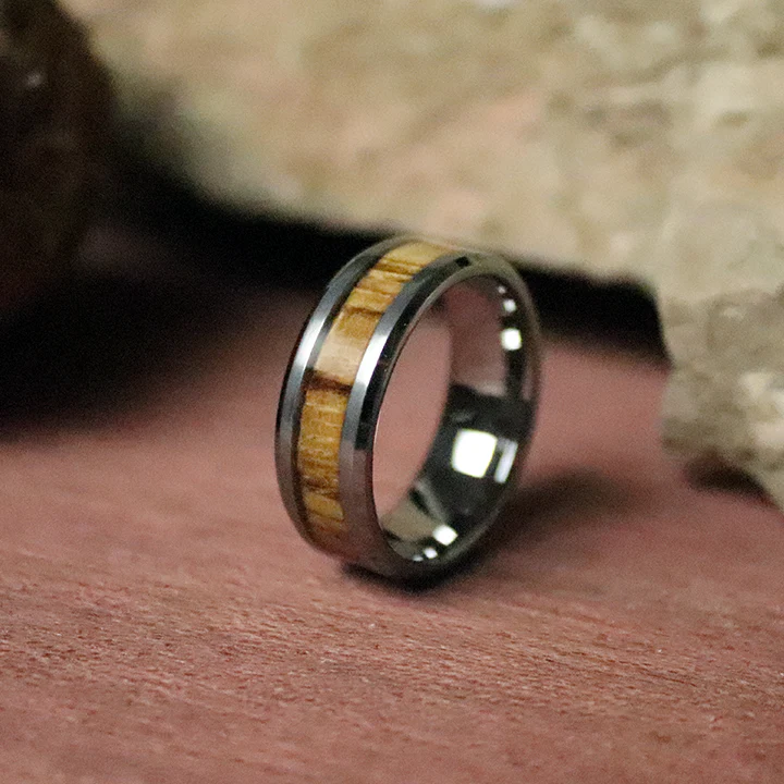 Zebra Wood Inlay Ring - Image 2